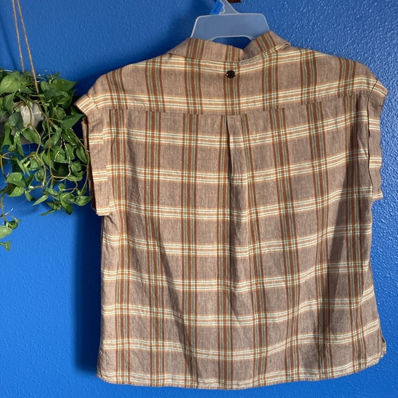 Prana Women’s McCray Button Down Top. Driftwood Plaid Color. Hemp Blend, Size M. - Picture 3 of 12